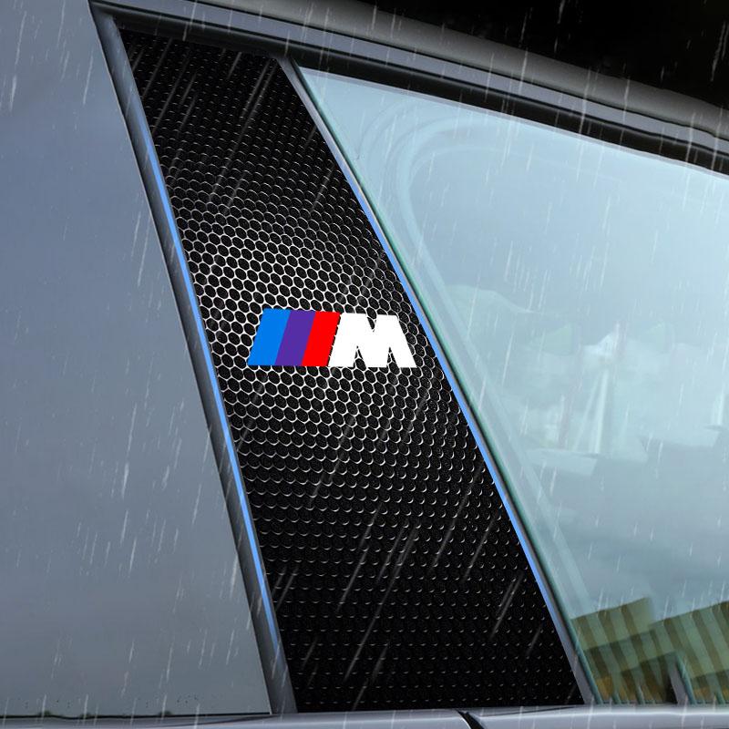 2 szt. Folia ochronna na słupek środkowy z logo samochodu Naklejka odporna na zarysowania Naklejka do BMW E60 E46 E39 E38 E90 E36 F30 E30 E31 E34 F10 F20 E87 E92 E91 X1 X5 X3 X6
