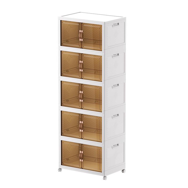 Folding Multi-Layer Storage Cabinet for Living Room - Organize Children's Clothes, Snacks, and More