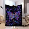 Dark Romance Butterfly Roses Blanket Sofa Blanket Camping Trip Bedroom Outdoor Plush Blanket Digital Printing