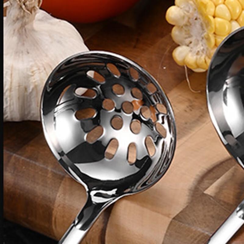 Yidengxia 304 Stainless Steel Polished Flat Handle Skimmer Spoon