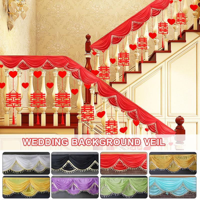 3/6M Faux Silk Swag Drape For Wedding Backdrop Curtain Stage Background Birthday Decoration Xmas Event Party Supplies Wholesale