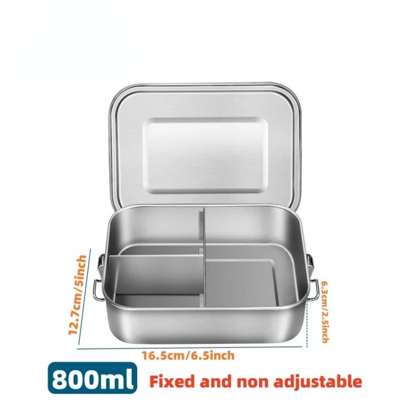 Stainless Steel Lunch Box for Kids And Adults, Portable Leak-Proof Bento Box, Travel Food Meal Prep Container Dishwasher Safe