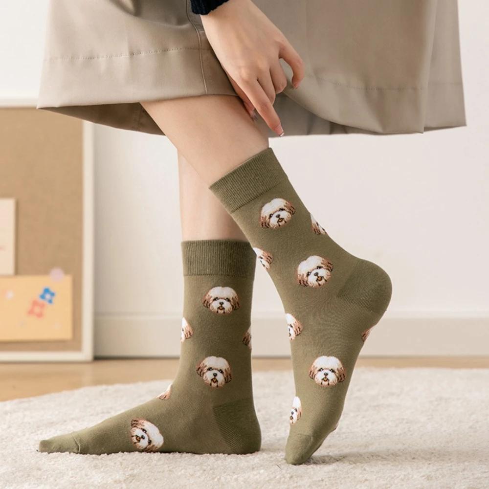 Neue Niedliche Cartoon Hund Mittelrohrsocken Japanische Ins Kreative Damen Socken Shiba Inu Dalmatiner Malzis Teddy Pomeranian Dropship