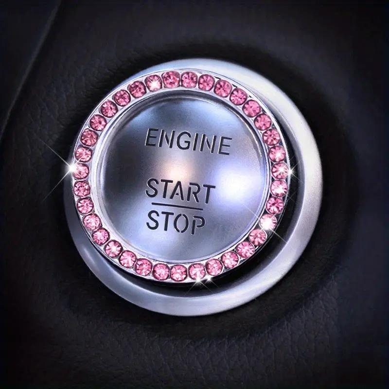

The car starts the rhinestone decoration ignition ring with diamond decoration ring with one button розовый