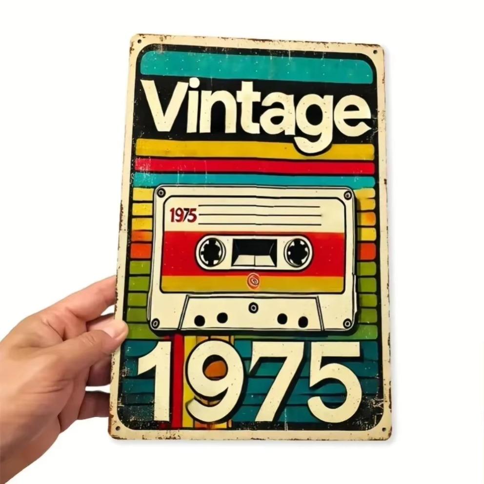 Tinplate Painting2d RETROTAPECZ 1975 Sign Gift Vintage Metal Art  Cassette Decor Perfect for Gen Xers  Retro Audio Aficionados