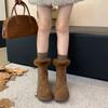 Versatile Leather Snow Boots for Women, New Autumn-winter Style, Retro Shoes, Short Boots