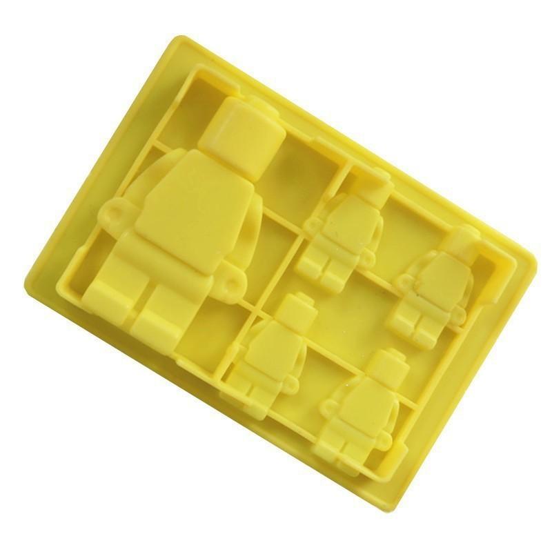 1 Piece Silicone Building Blocks Robot 3D DIY Mold Chocolate Tray Jelly Brownie Dessert Pastries Mould Cake Decoration Tool
