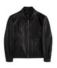 Draw Fit Incision Leather Blouson Jacket [Black]