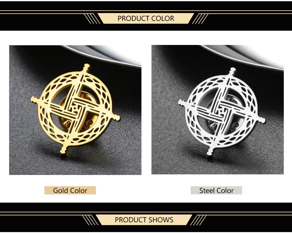 Dawapara Saint Brigid Cross Brooch Irish Amulet Religious Jewelry Celtics Lapel Pin Stainless Steel Accessories for Bag Hat