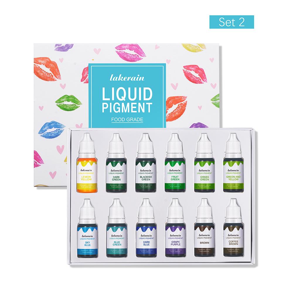 DIY Lipgloss Flüssigpigment Set Hausgemachte Lippenstiftfarben Herstellung Farbstoff Essenzöl Tropfen Färbeset für Lipgloss DIY Gebrauch