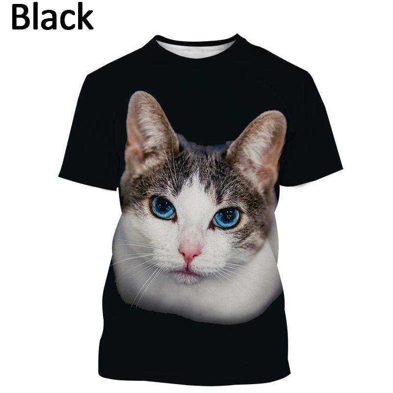 Men And Women Street Art Cool Short-Sleeved All-Match Tops Cat Latest 3D Printing T-shirt Fashion Casual Cute Harajuku Style