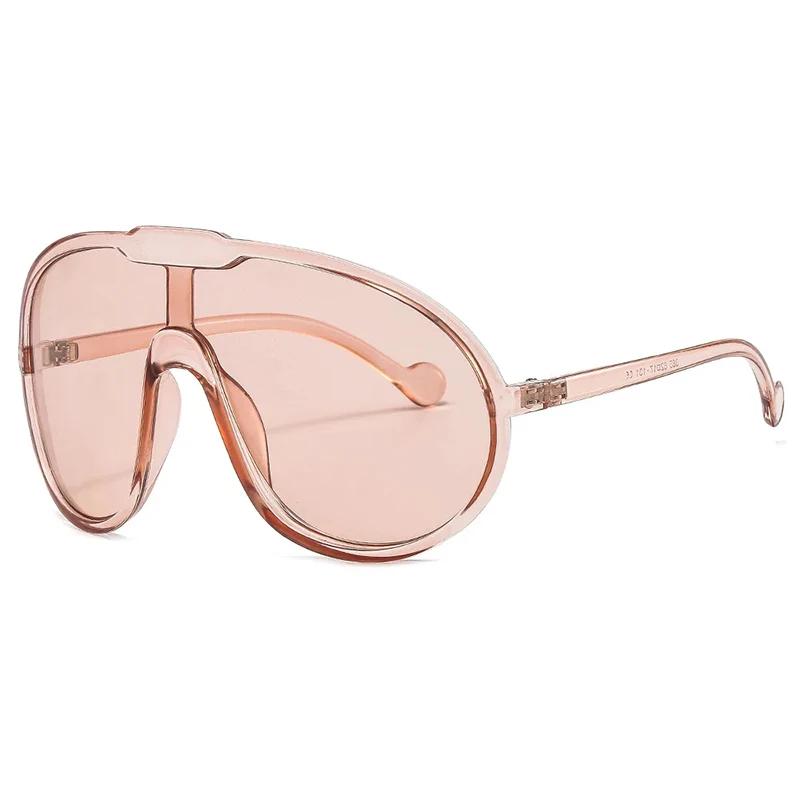 Integrated Conjoined Sunglasses Summer Oversized HD Lens Shades New Y2K Vintage Round Sun Glasses Outdoor Uv Protective Goggles