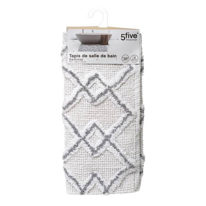 5five - Tapis 50x75cm Gris Et Blanc