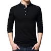 Men's New Fashion Standing Collar Men's Long Sleeve T-shirt  Blouse Top