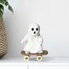 Halloween Skateboard Ghost Statue Cute Resin Ghost on A Skateboard Figurine for Tabletop Centerpiece Bookshelf Tiered Tray Decor