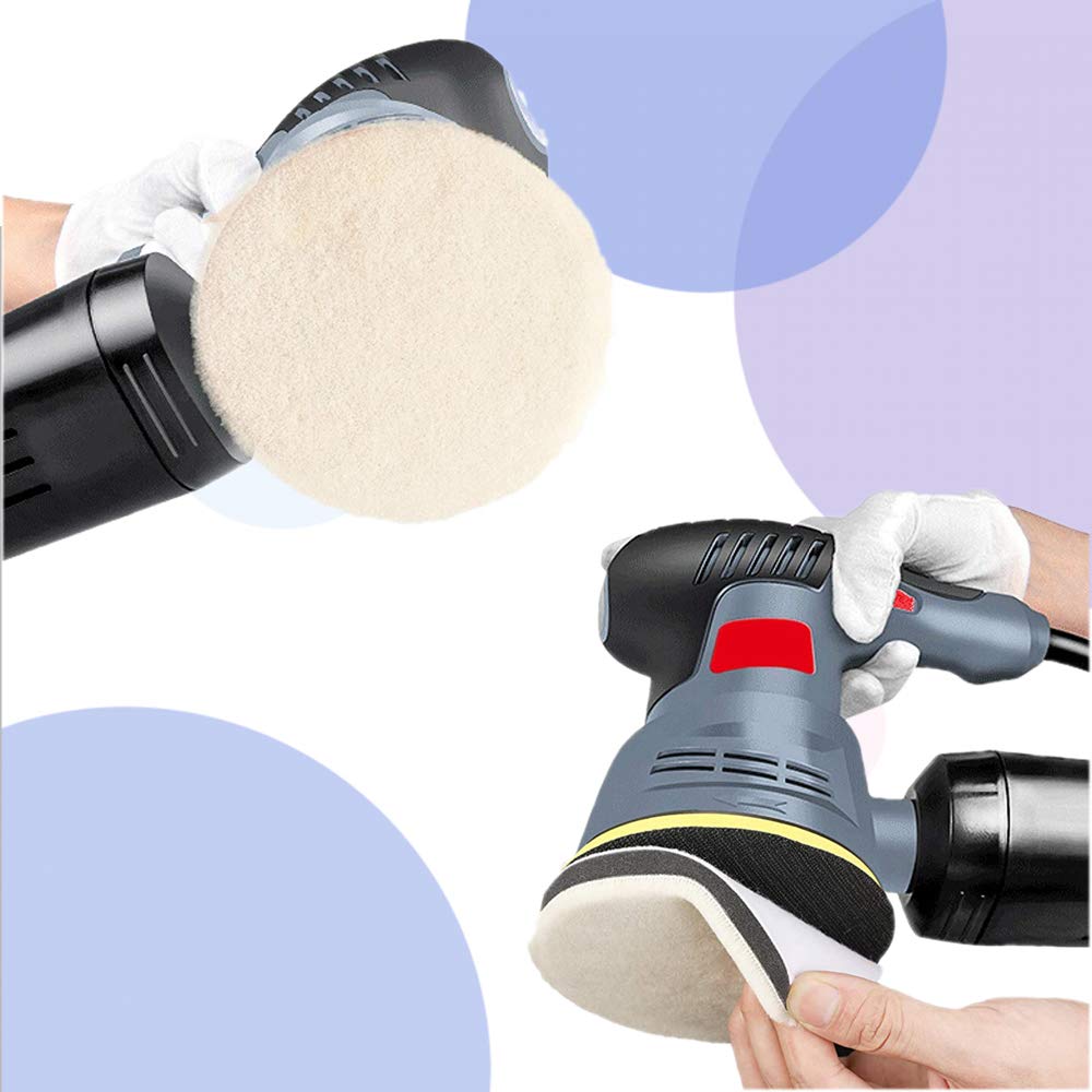 Polisher Buffing 125mm Sponge Buffing with Velcro Closure Wool Buffs 1 Extra Fine Set Pads, Pads, (3 + Sponge, 4-Piece A)