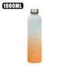 1l Water Bottle With Time Marker Gradient Frosted Plastic Cups Motivational Reusable Fitness Sports Outdoors Leakproof Bpa Free