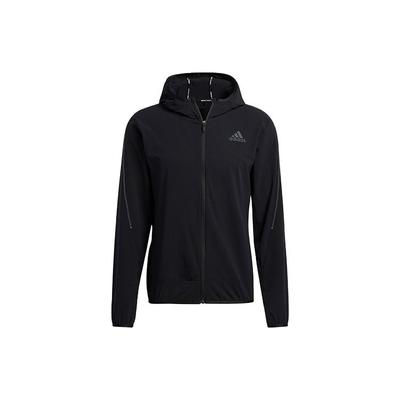 Slim Fit Moisture-Wicking Sports Hooded Jacket Men Outerwear Black GT8262