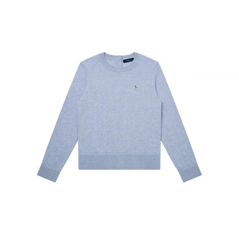 HAZZYS Women's Autumn Round Neck Wool Cashmere Blend Pullover Sweater