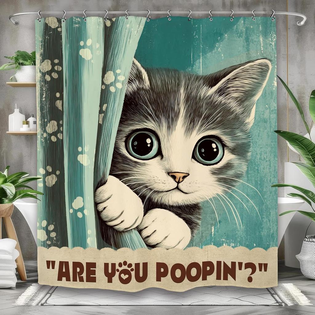 Funny Dogs Cute Shower Curtain Bulldog Pet Hilarious Schnauzer Farmhouse Rustic Bathroom Set Accessories Decor With 12Pack Hoo