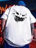 2026 Spring and Summer Large Mens Tshirt Creative Ghost Face Pattern Short Sleeve Tshirt Suitable for Tall and Strong Men