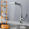 TLXT Elegant White Pull-Out Waterfall Kitchen Faucet