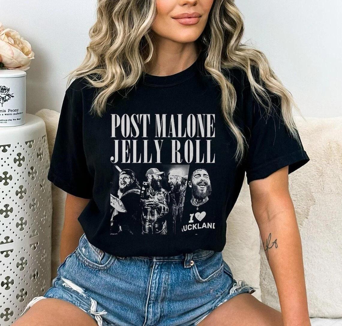 Post Malone Jelly Roll Concert Tour T-shirt L
