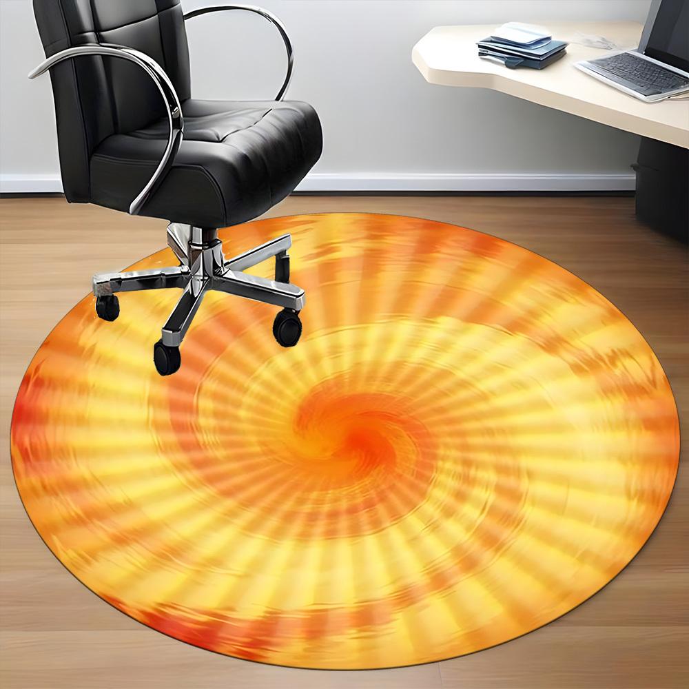 1pc Spiral Sunburst Chair Carpet for Office, Soft and Durable Office Rug for Interior Decoration, Perfect for Office Yy251227088