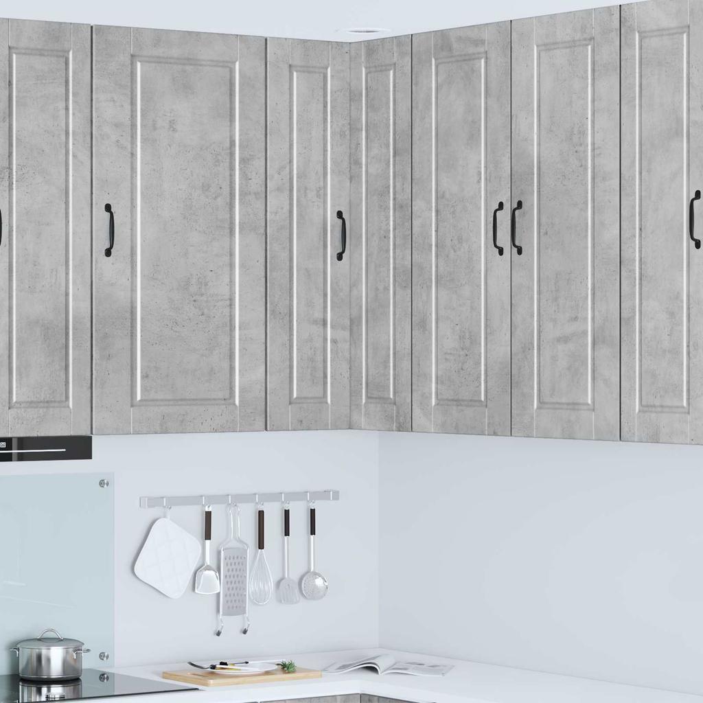 PORTO Wall Mounted Corner Cabinet Concrete Grey 57 x 57 x 100 cm Particleboard
