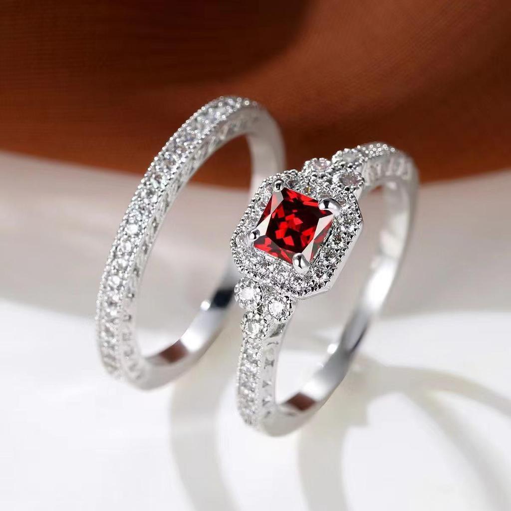 SHEIN Dazzling Moissanite Minimalist Stackable Ring - European & American Fashion Jewelry