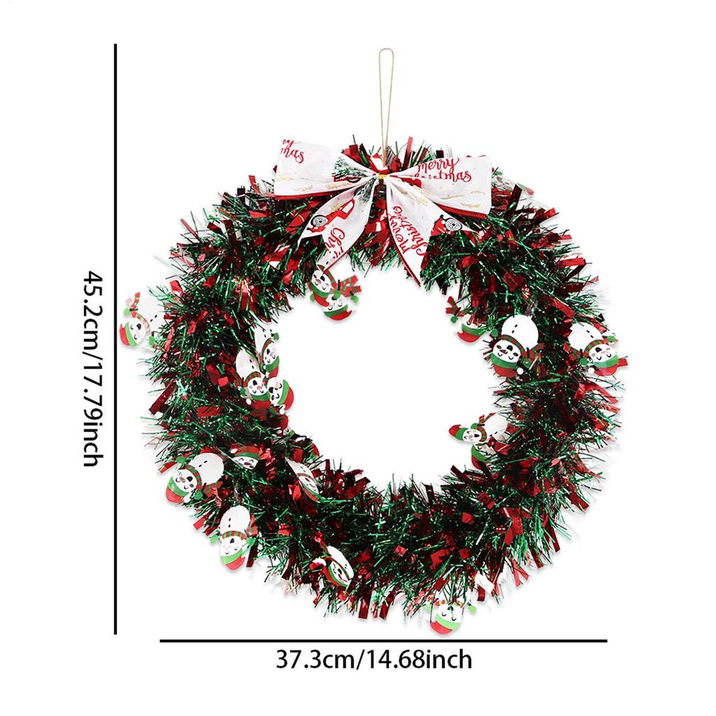 Outdoor Christmas Wreath Red Green Strips Bow Red And Green Strips Christmas Decorations Wreath For Winter Festival New Year