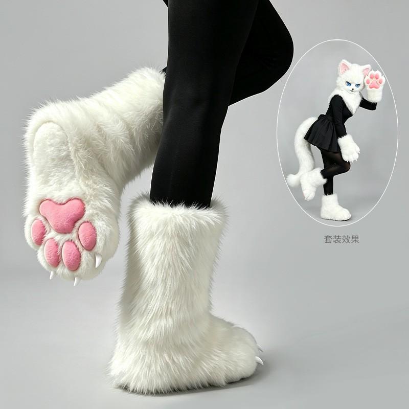 Handmade Fursuit Paw Socks Indoor Cosplay Cat Feet Costume Accessory Furry Fan Convention Wear