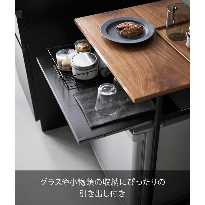 Yamazaki Refrigerator Rack with Drawer, 45L, Black, W53 x D45.2 x H66.8cm, Tower 1488