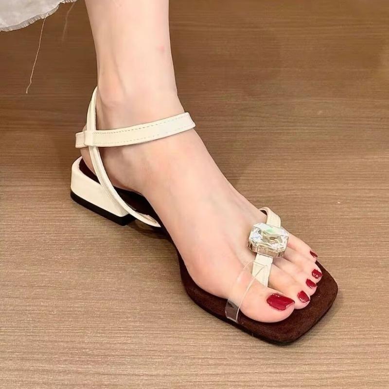 Fashion Krazing Pot Cow Leather Flip Flops Low Heels Elegant Summer Shoes Chic Concise Slingback Party Dating Party Modern Women Sandals