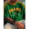 T-shirt estiva da uomo con stampa brasiliana girocollo Casual e comoda T-shirt come regalo T-shirt estiva a maniche corte per esterni