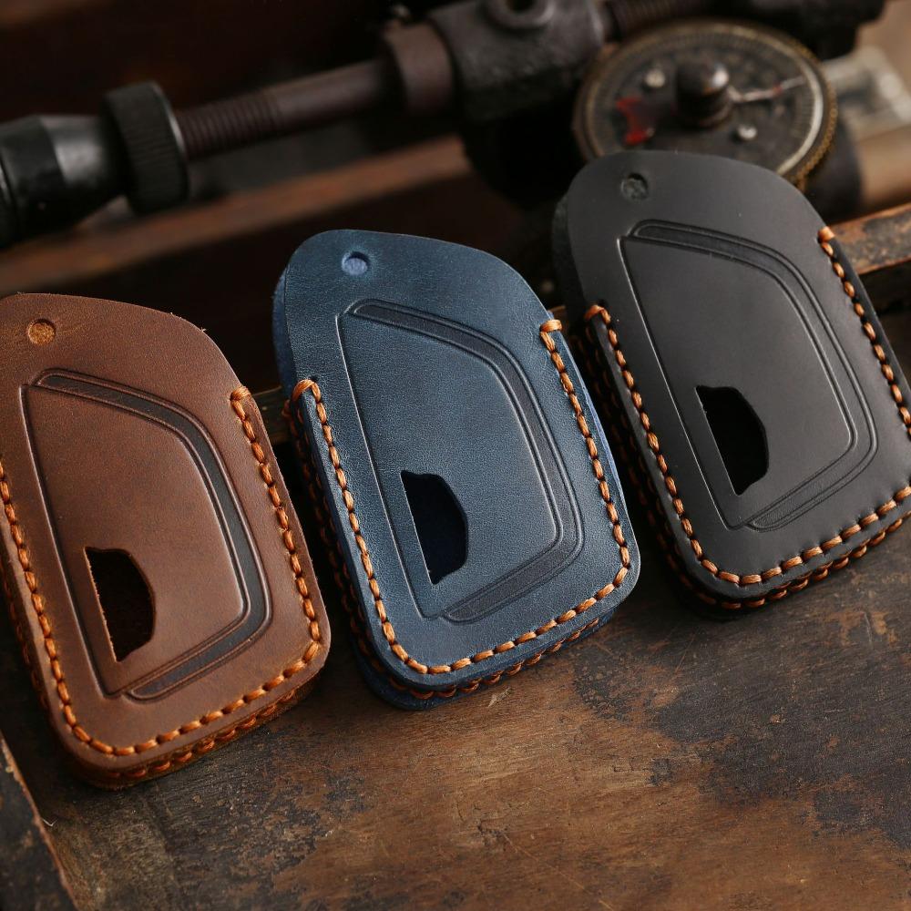 Handmade Genuine Leather Key Case Cover for New Cadillac CT5 CT4 Retro Car Key Fob Holder Protector