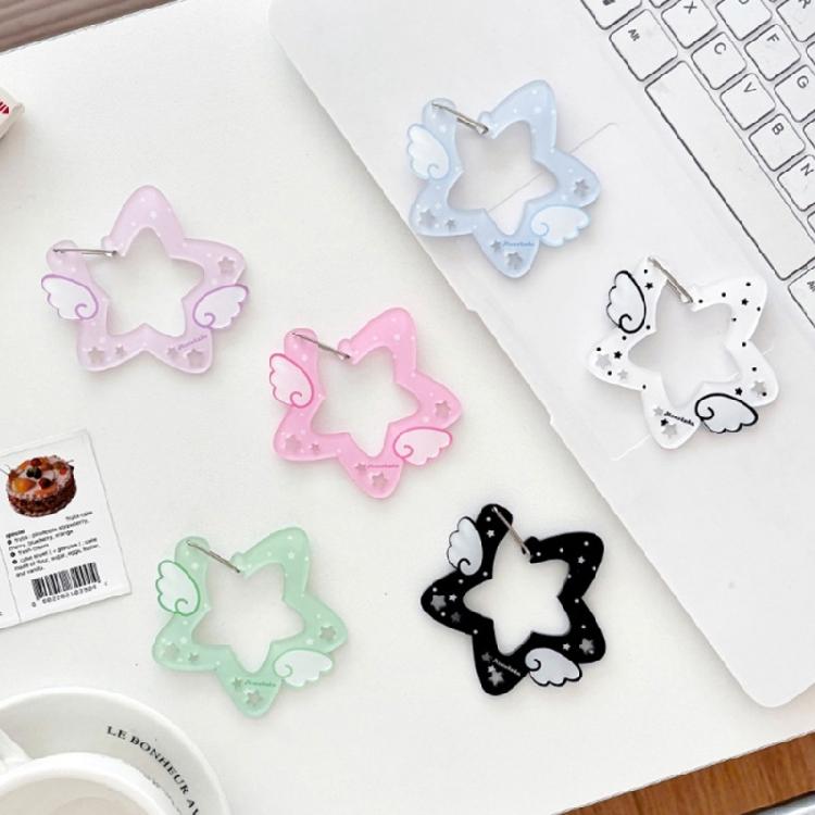 Wing Shape Carabiner Acrylic Buckle Keychain Lovely Phone Pendant Backpack Decorative Buckle Hanging Diy Accessories
