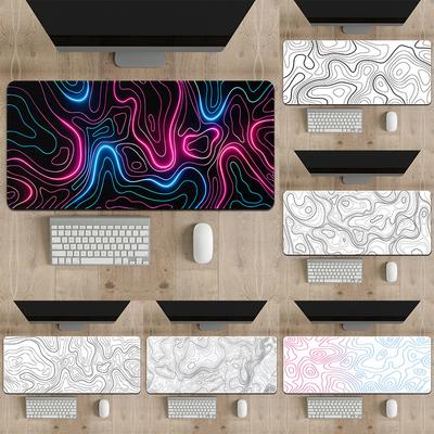 Abstract Line Texture Mouse Pad Learning Pad Large Edge Locking Desk Pad Fluid Gaming Learning
