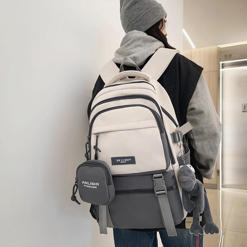 

2024 Large Capacity Waterproof Backpack for Women & Men - Ideal for Junior High, High School & College Students Casual Commute Single Bag сірий колір