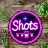 Metall Leuchtet Im Dunkeln Schild SHOTS Neonschild Wandkunst Für Bar Party Hausdekoration