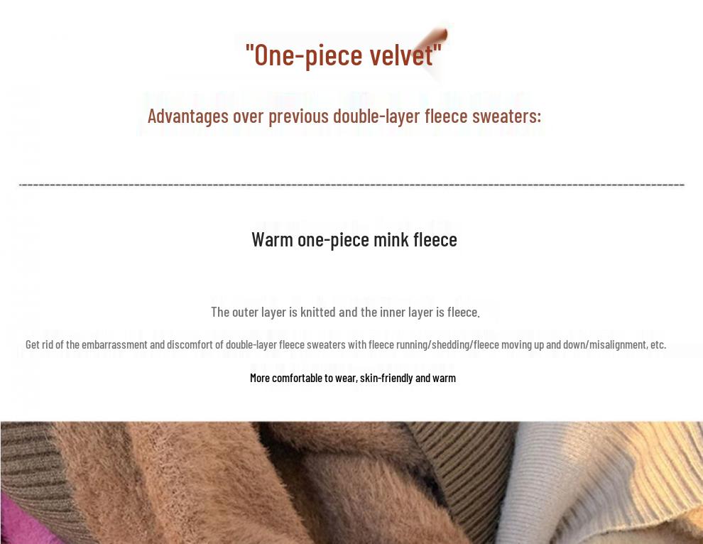 Women's Mink Velvet Turtleneck Sweater - Thick, One-Piece Winter Base Layer for 2025