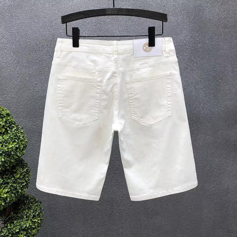Stylish Men's White Denim Shorts - Summer 2024 Edition