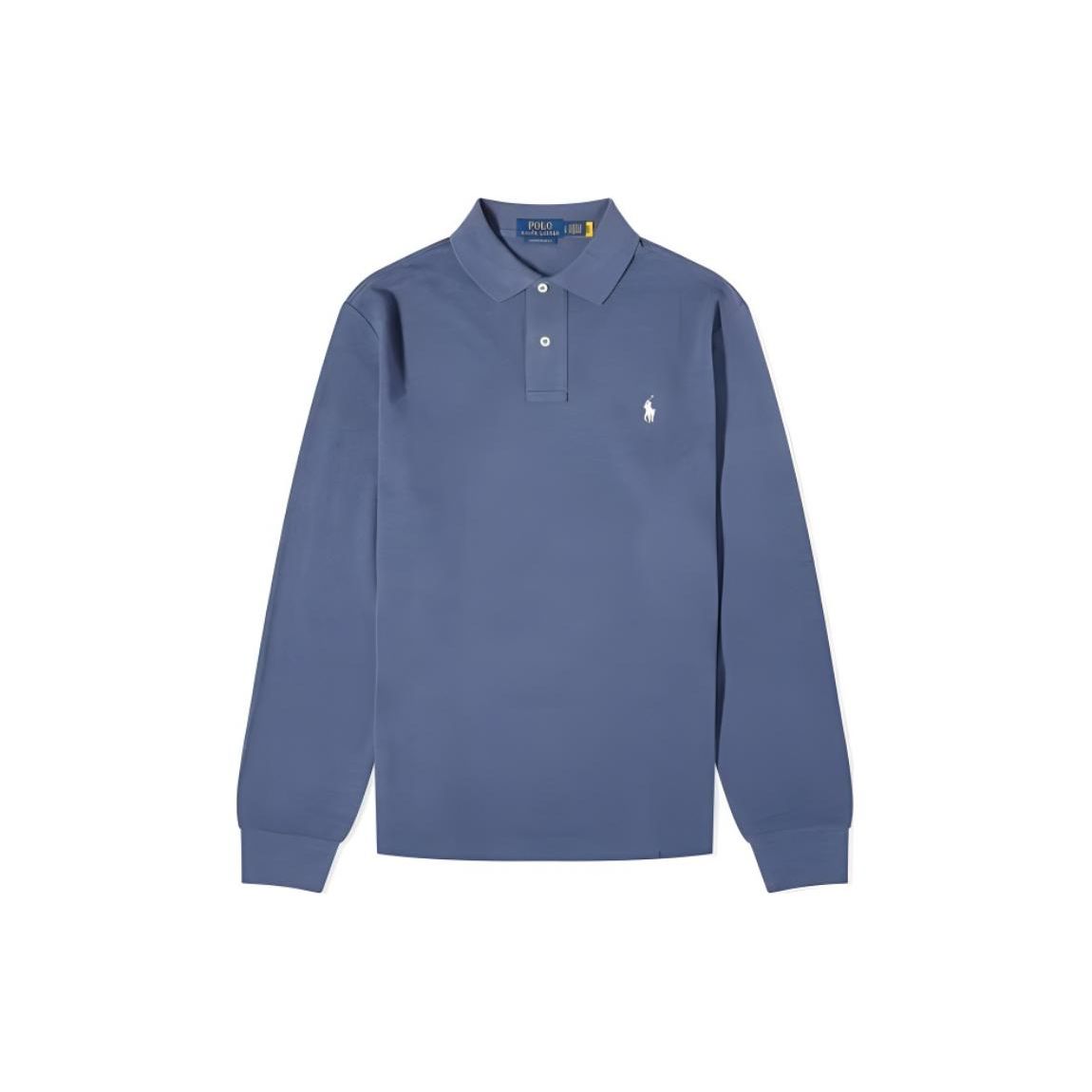 

Polo Ralph Lauren Однотонная рубашка поло с вышивкой логотипа, приталенного кроя, с длинным рукавом, мужская, топы, темно-синяя 710680790-113