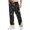 Men's Christmas Print Casual Pants, Loose Fit Straight Leg Trousers with Elastic Waist and Pockets for Holiday Party and Everyday Wear