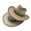 Tibetan Xinjiang Cattle Head Western Cowboy Hat Men And Women Shading Gradual Change Color Outdoor Mountaineering Straw Hat