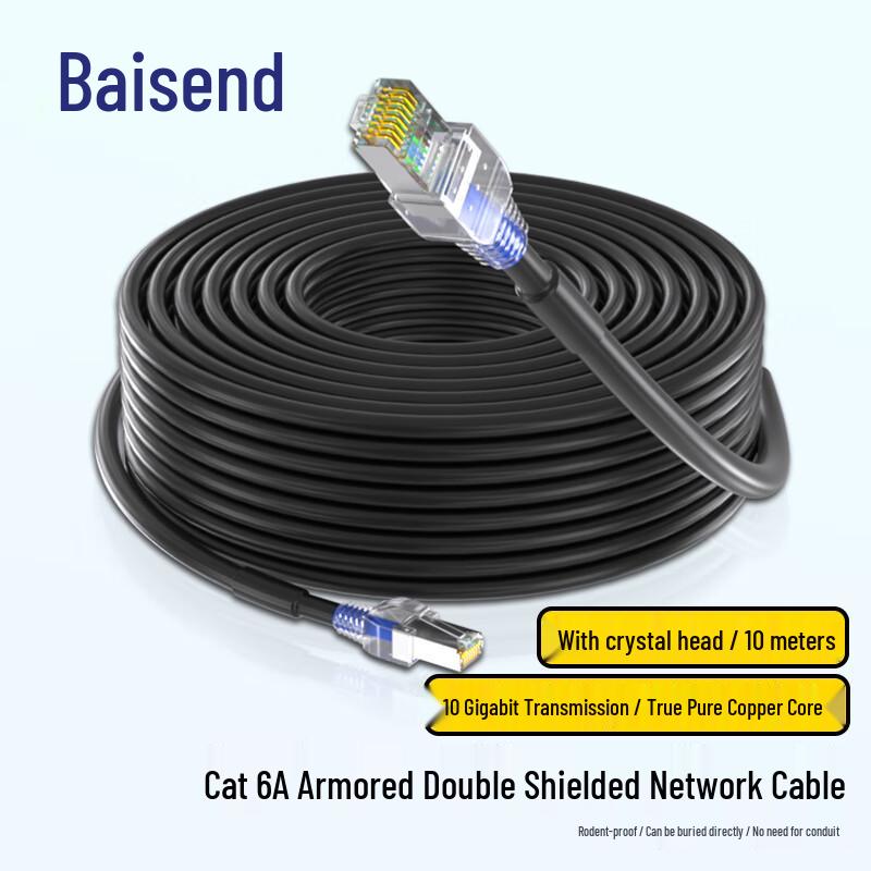 

BOSENDE Cat 6a 10 Gigabit Armored Outdoor Network Cable 10 meters