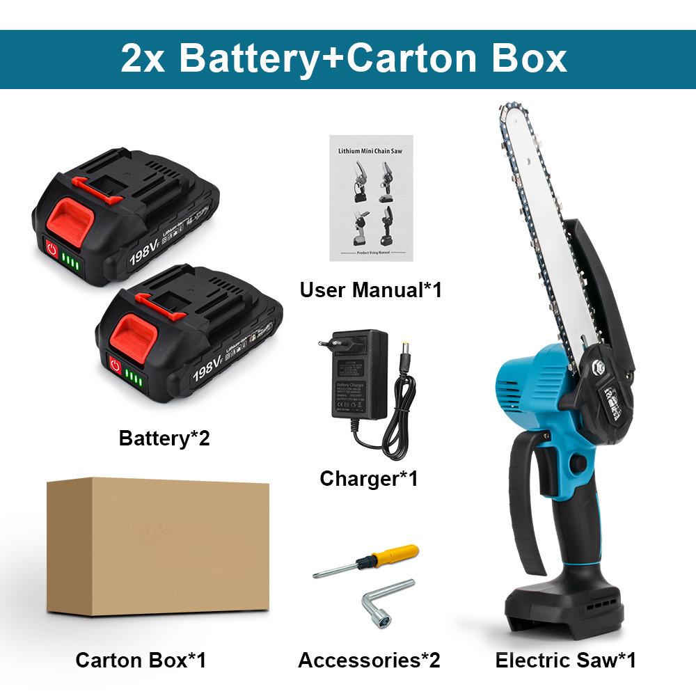 2000-3999W 8palcová ruční bezkartáčová řetězová pila pro domácnost, akumulátorová, přenosná, mini prořezávací pila, dřevoobráběcí elektrická pila, řezný nástroj