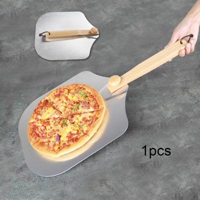 Pizzaofen-Zubehör, Schaufel, Professionelle Aluminium-Holzgriff-Schieberpaddel für