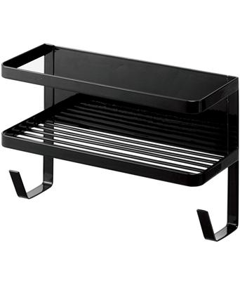 Yamazaki Tower Laundry Side Rack with Hose for Washing Machine W28 X D12 X for Water Supply Hose Storage (Yamazaki) Holder, Magnetic, Side, Black,