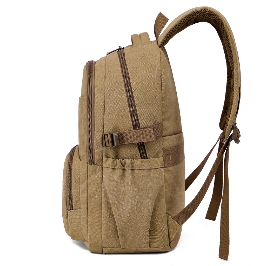 Men'S Casual Backpack Wear-Resistant Large Capacity Canvas Backpack Vintage Travel Student School Bag Commuter Computer Backpack